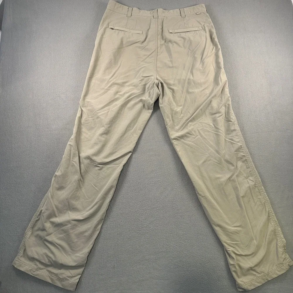 REI Sahara Mens Hiking Pants Tan Khaki Nylon UPF 50+ Outdoor 34x32 784060